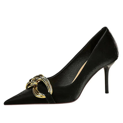 Elegante schwarze Stilettos für Damen mit Gummisohle – 10 cm hoher Absatz, PU-Material, erhältlich in den Größen 36-41 9