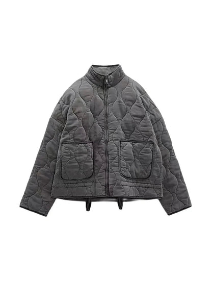 Übergroße Vintage-Steppjacke für Damen aus gestepptem Material für Herbst und Winter - lockerer Schnitt und schicker Stil 8