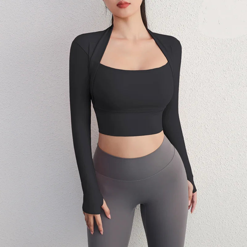 Damen Ernte-Top Kompression Polyester-5