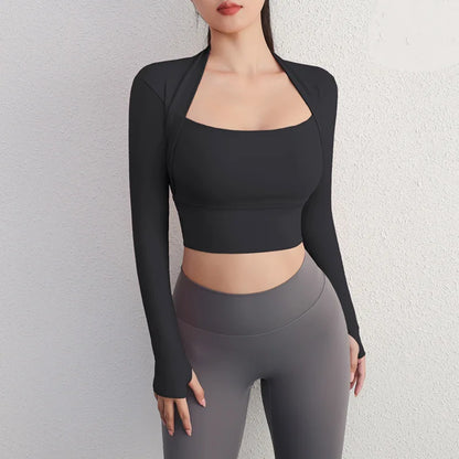Damen Ernte-Top Kompression Polyester-5