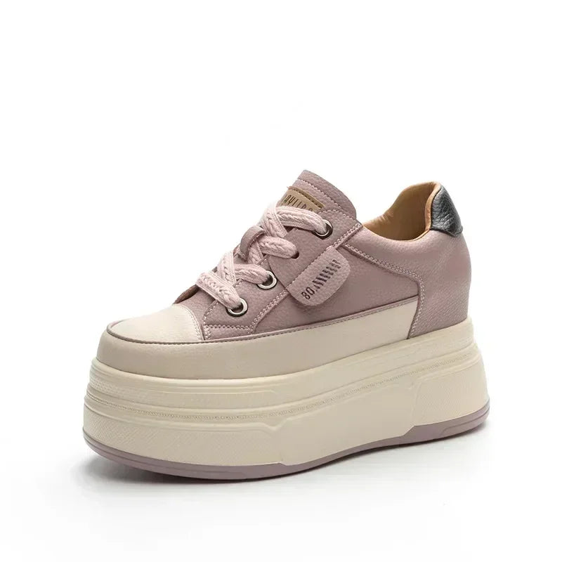 Variant image for Damen Sneakers Hoher Absatz Leder Gepolsterte Sohle-25