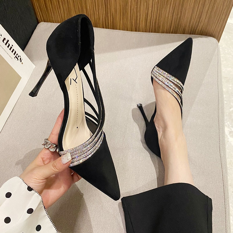 Damen-Stilettos, elegantes PU-Leder, hoher Absatz-2