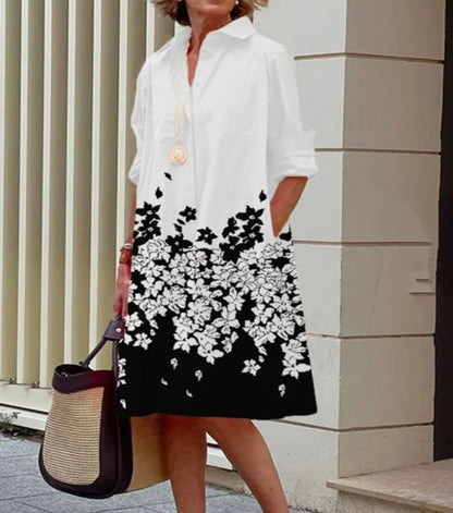 Variant image for Damen-Midi-Kleid, A-Linie, Polyester, mit Umlegbarer Kragen-41