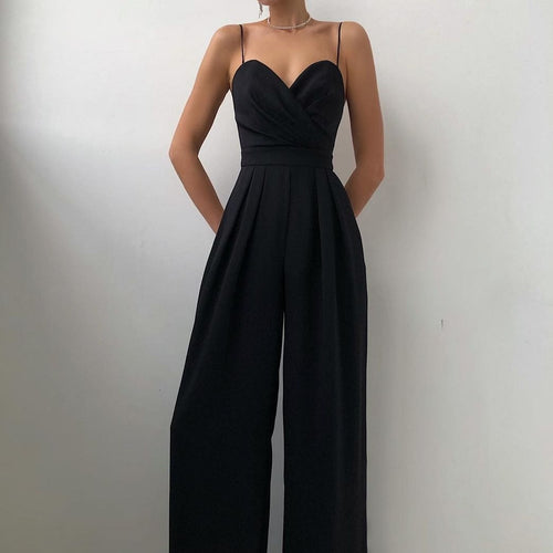 Damen-Jumpsuit Verstellbare Träger Minimalistisches Design Leichter Stoff 1