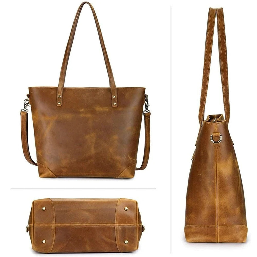 Ledertasche Damen Vintage verstellbarem Schultergurt Zeitloses Design-2