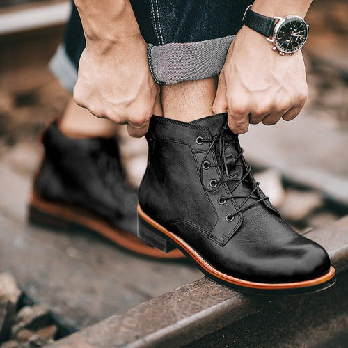 Herren-Stiefel, Leder, weiches Futter-1