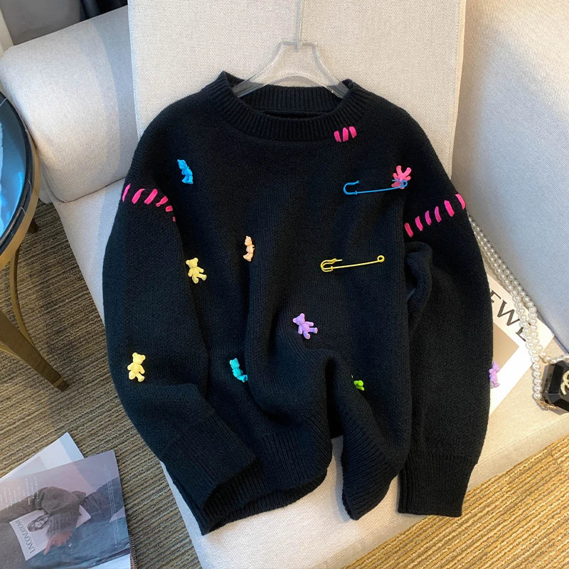 Damen-Pullover, Casual O-Ausschnitt, Acryl, langärmelig-2