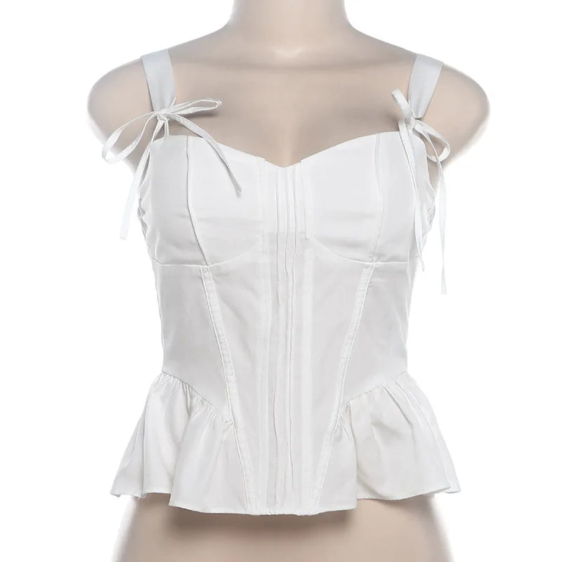 Damen-Bustier, Tanktop, Top, Schlaufenverzierung, Polyester, Spandex 5