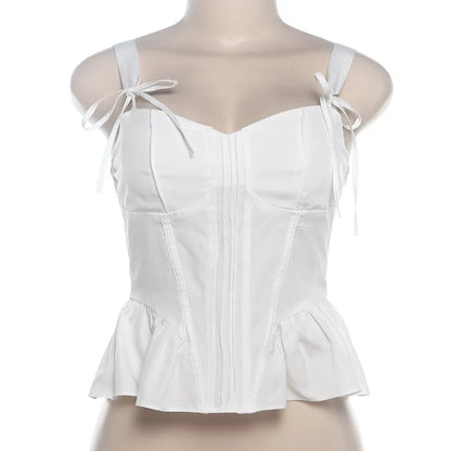 Damen-Bustier, Tanktop, Top, Schlaufenverzierung, Polyester, Spandex 5