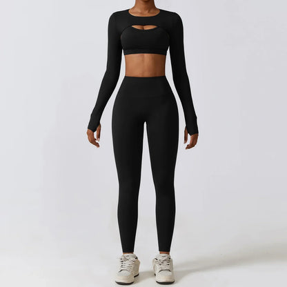 Damen-Leggings-Set, Sportliches Nylon, Elasthan-2
