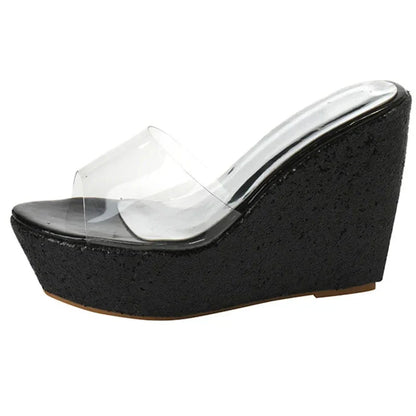 Variant image for Damen-Keilsandalen Plateau PU Offene Zehenpartie 3-5 cm-29