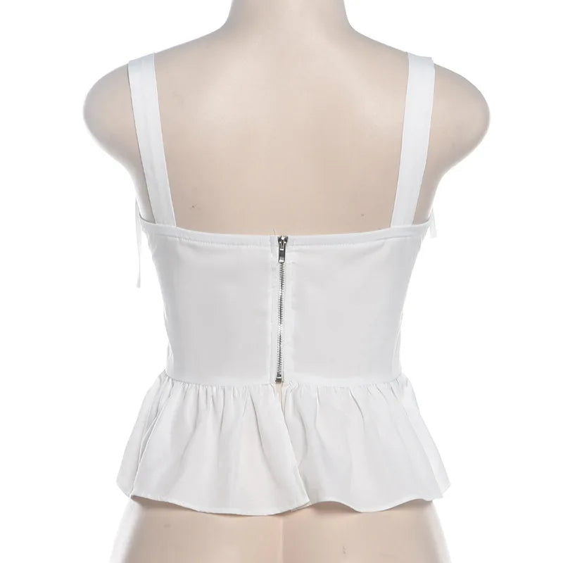 Damen-Bustier, Tanktop, Top, Schlaufenverzierung, Polyester, Spandex 6