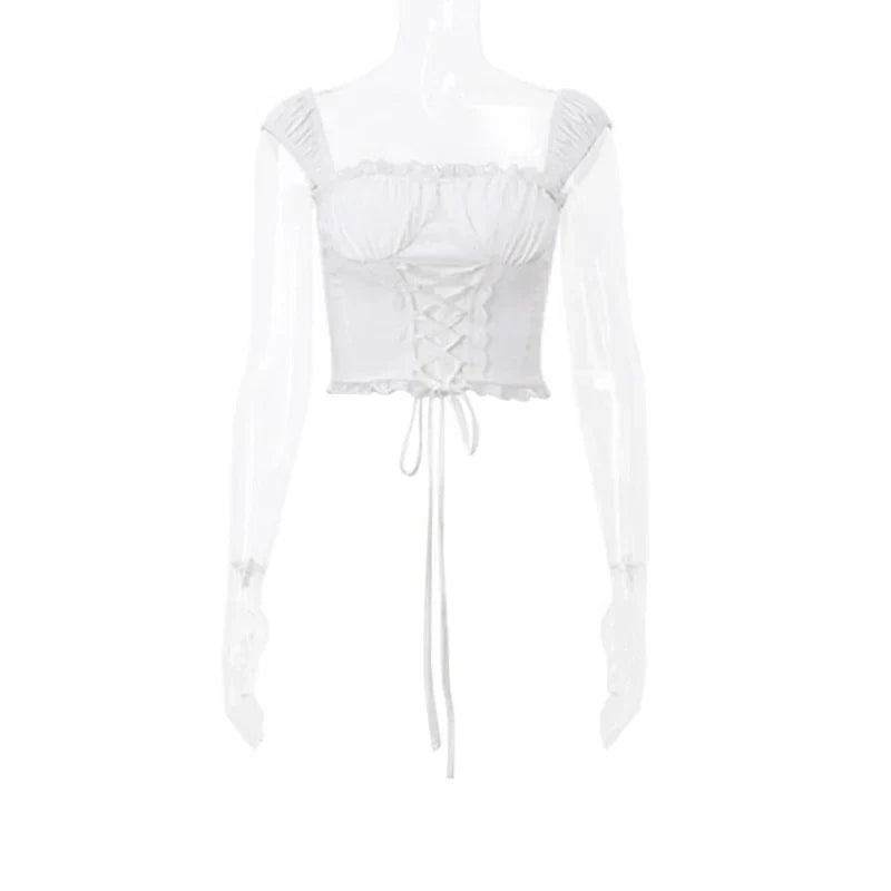 Damen Korsage Top Verspielt Polyester-1