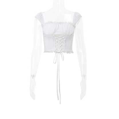 Damen Korsage Top Verspielt Polyester-1