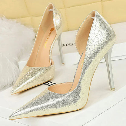 Damen-Stilettos, hoher Absatz, PU-5