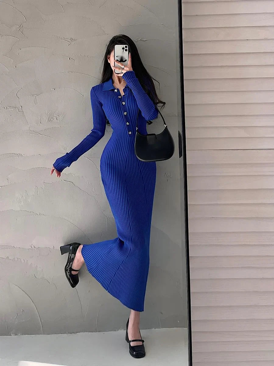 Damen-Langes Kleid, A-Linie, Polyester, mit Rüschen, Details-4