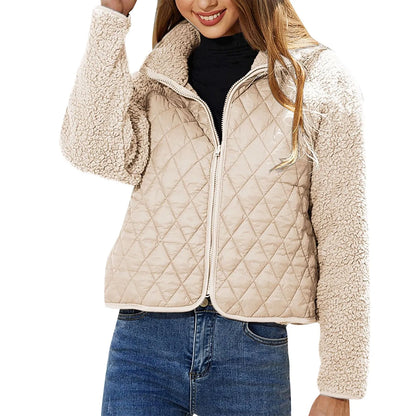 Damenjacke Crop Teddy-Bomberjacke Modernes Design Weiches Material 5