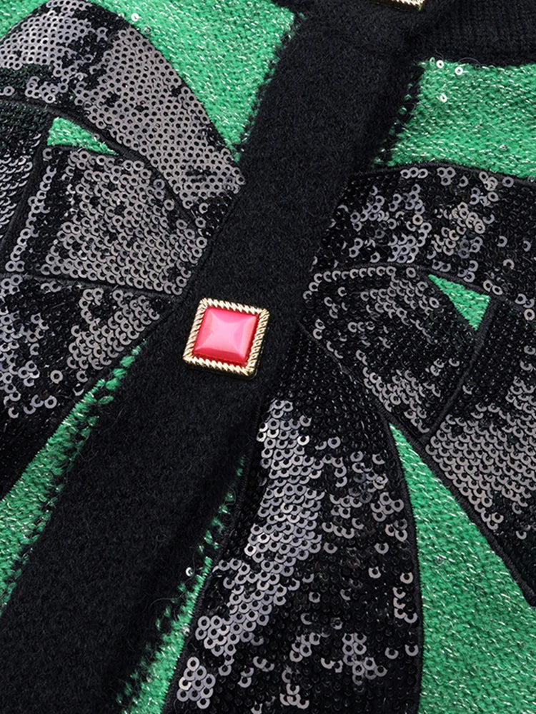 Damen Cardigan Puffärmel Viskose und Polyamid 4