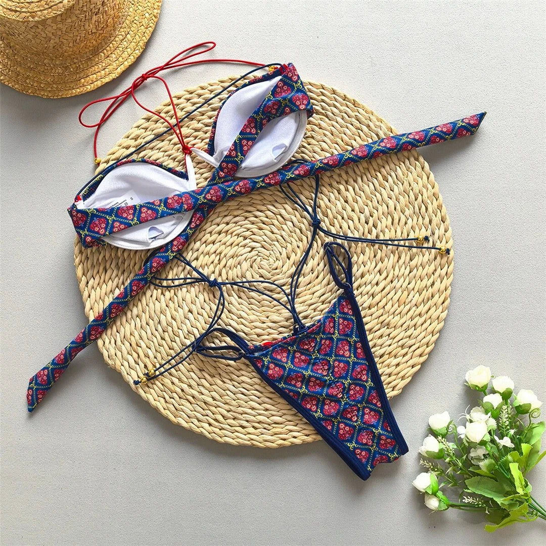 Damen Bikini Verspieltes Design Polyester Spandex-4