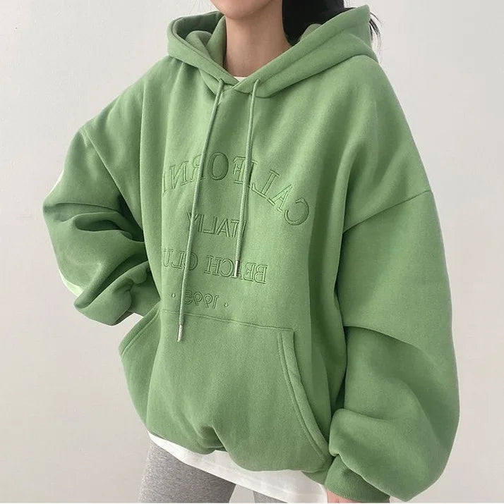 Variantenbild für Damen-Strickpullover, Oversized, mit Kapuze und Drop-Schultern, 100% Baumwolle-1