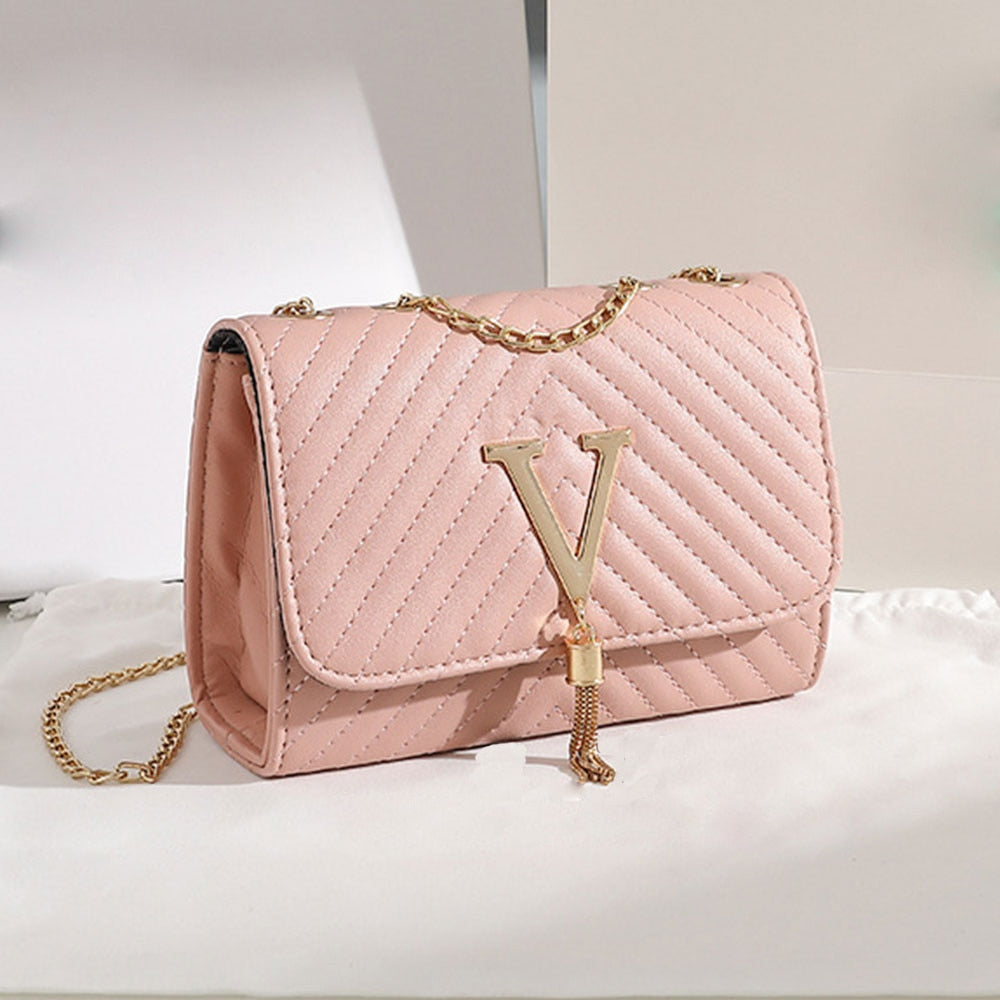 Damen-Umhängetasche, Schultertasche, PVC, mit Kettenband 9