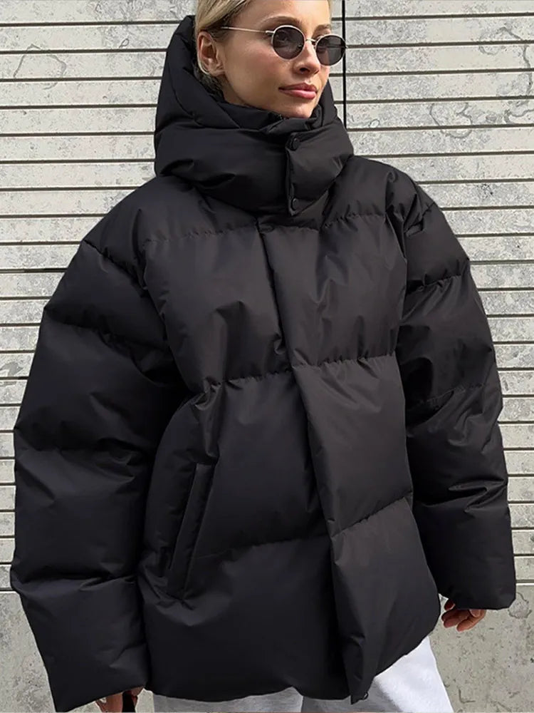 Damen Oversized Kapuze Weicher Stoff Lässige Passform-1