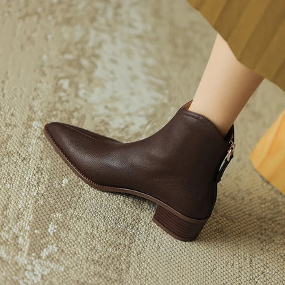 Damen-Stiefel, Spitz, Leder, schickes Design, nachhaltige Gummisohlen-3