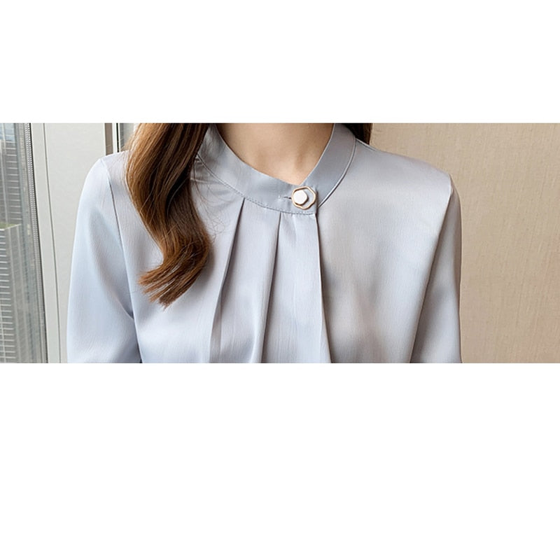 Damen Bluse Elegant Synthetikmaterial Lange Ärmel-5