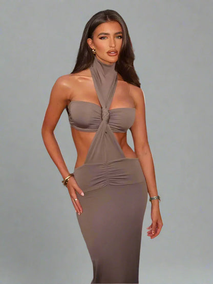 Damen-Glasrock-Set, halbhoch, Kragen, Polyester, Pulloverstil-2
