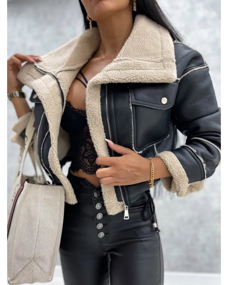 Variant image for Damen-Lederjacke, mit Pelzfutter, elegant, hochwertiges Leder-4
