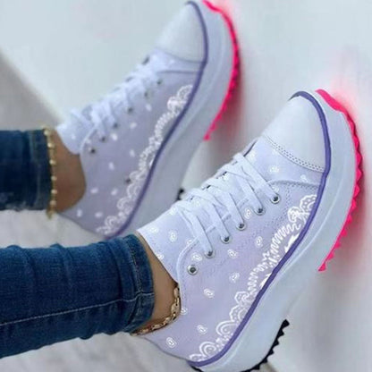 Damen Sneakers Geblümtes Design Canvas-1