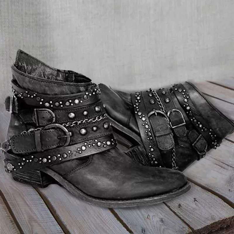 Damen-Stiefel, Vintage elegantes Leder, nachhaltiges Design-2