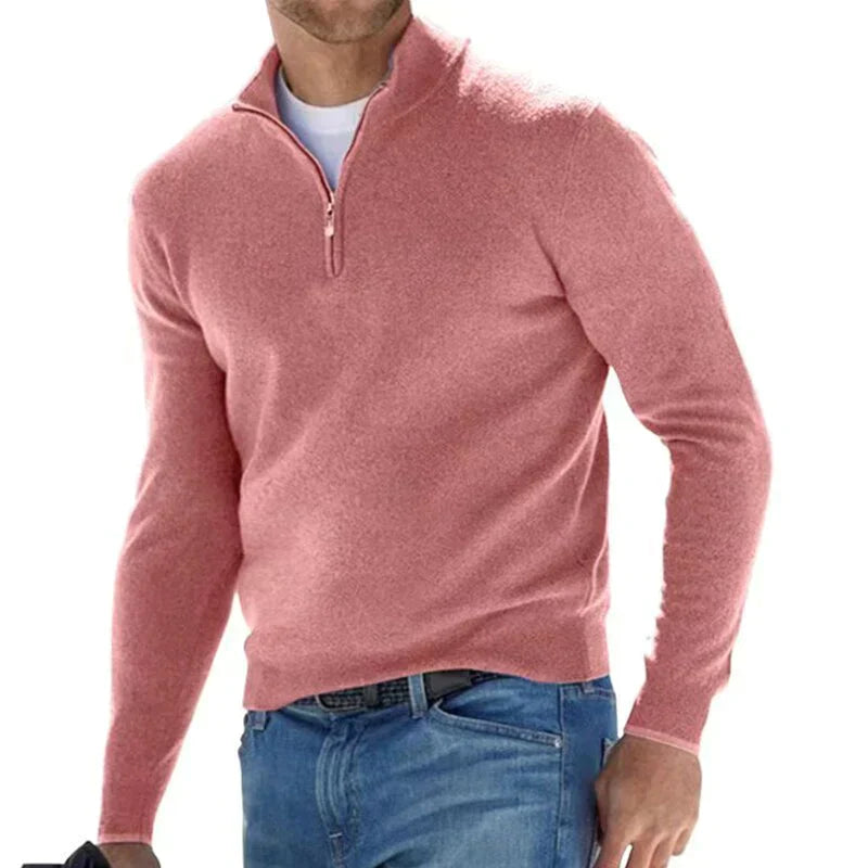 Herren-Pullover, mit Reißverschluss, Strick, Material Elegantes, Komfort-4