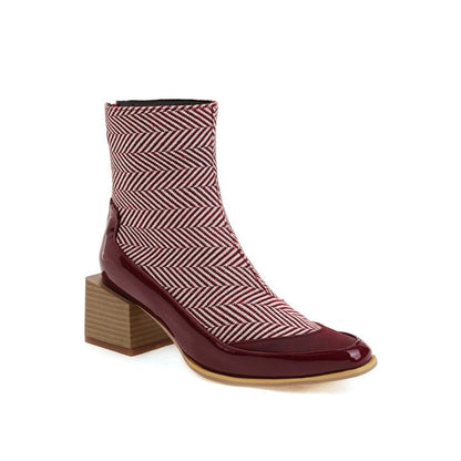 Trendige Stiefel für Damen aus PU mit eckiger Spitze und Plateausohle – Knöchellang für Komfort und Stil 10