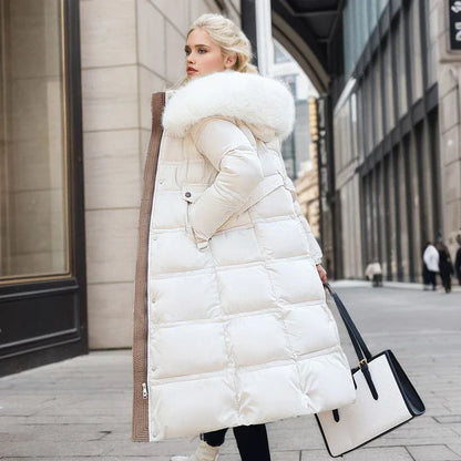 Lange Damen-Winterjacke mit Pelzkragen und verstellbarem Gürtel – elegant und warm für kalte Tage 9