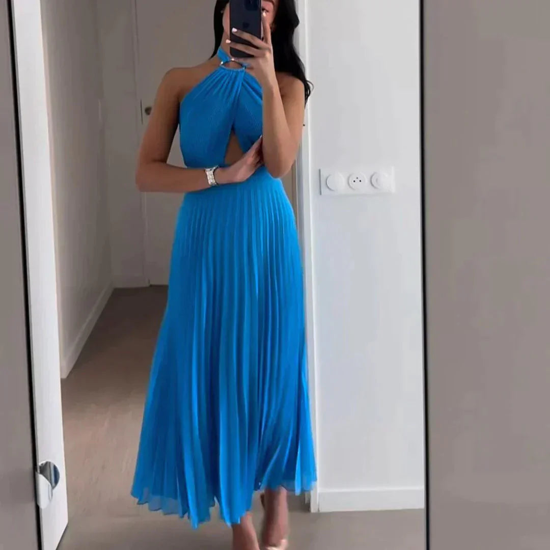 Damen-Kleid, langärmelig, leichtes Material, elegante Silhouette-1
