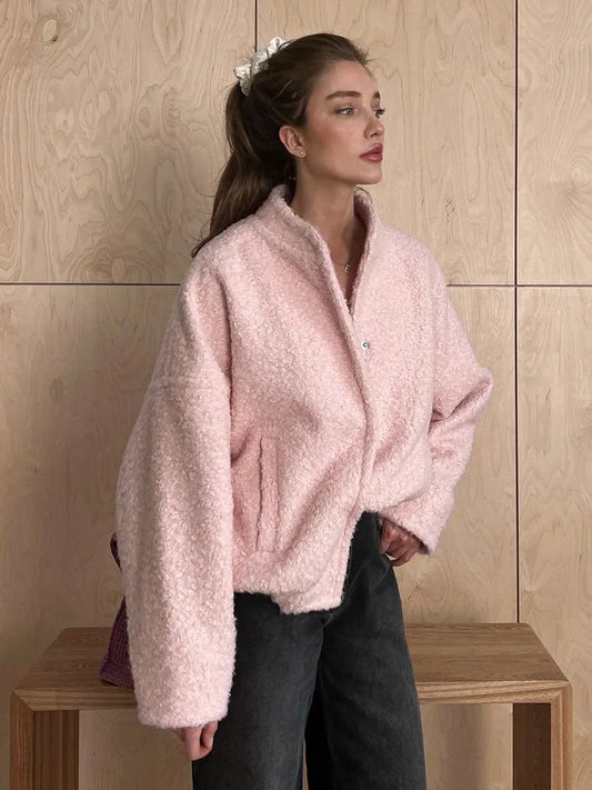 Damen-Freizeitjacke, Kunstfell, mit Stehkragen-1