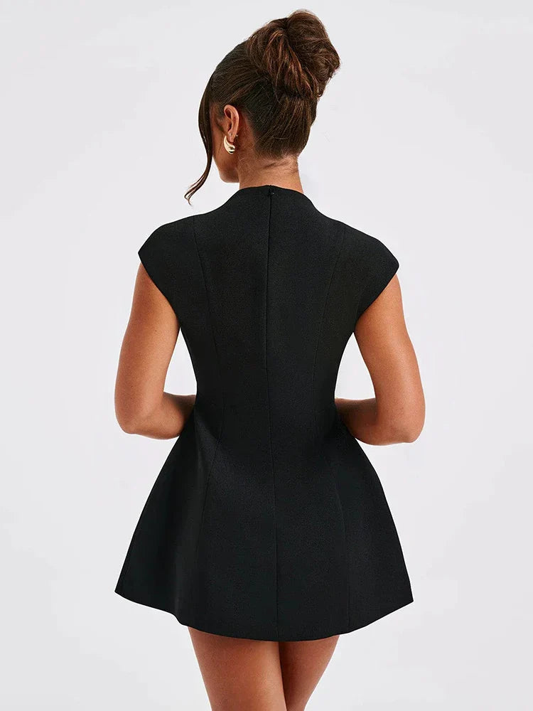 Damen-Minikleid, ärmellos, glitzerndes Polyester, Elasthan-4