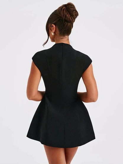 Damen-Minikleid, ärmellos, glitzerndes Polyester, Elasthan-4
