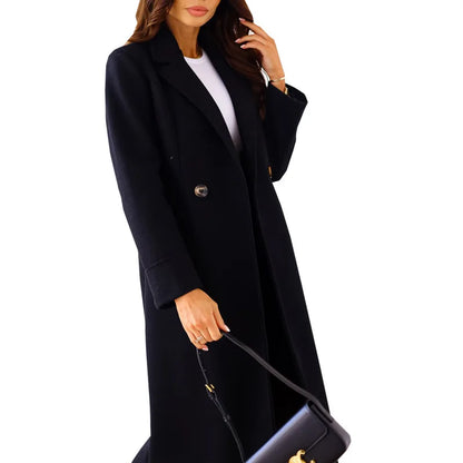 Variant image for Damen-langer Mantel, elegantes Polyester-7