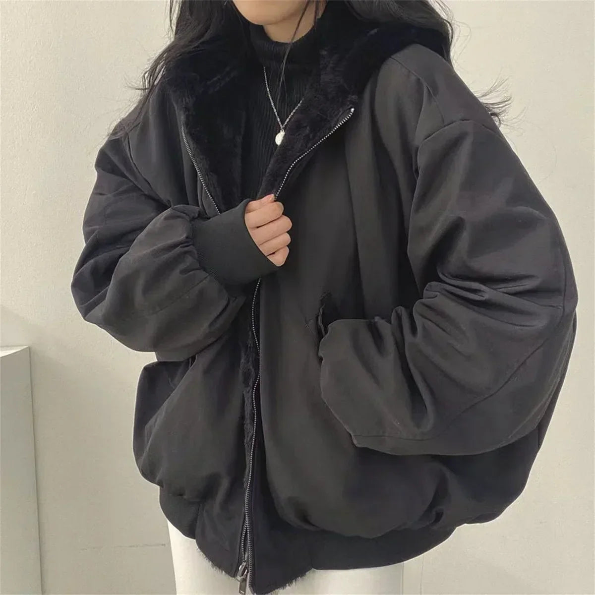 Variant image for Herrenjacke, wendbar, lässiges Polyester, für den Herbst-1