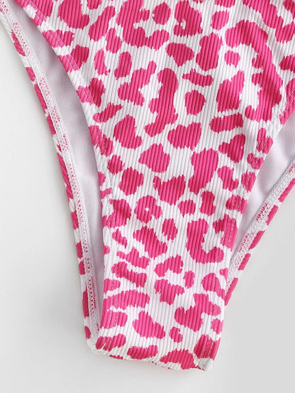 Damen Knöchellanges Kleid Leopardenmuster Polyester-4