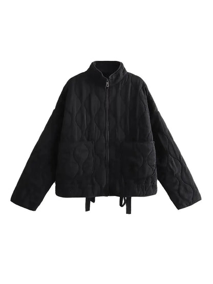 Übergroße Vintage-Steppjacke für Damen aus gestepptem Material für Herbst und Winter - lockerer Schnitt und schicker Stil 9