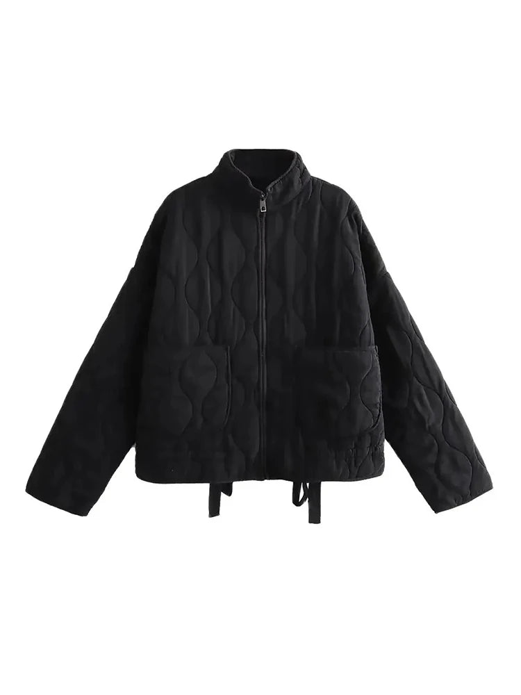 Übergroße Vintage-Steppjacke für Damen aus gestepptem Material für Herbst und Winter - lockerer Schnitt und schicker Stil 6