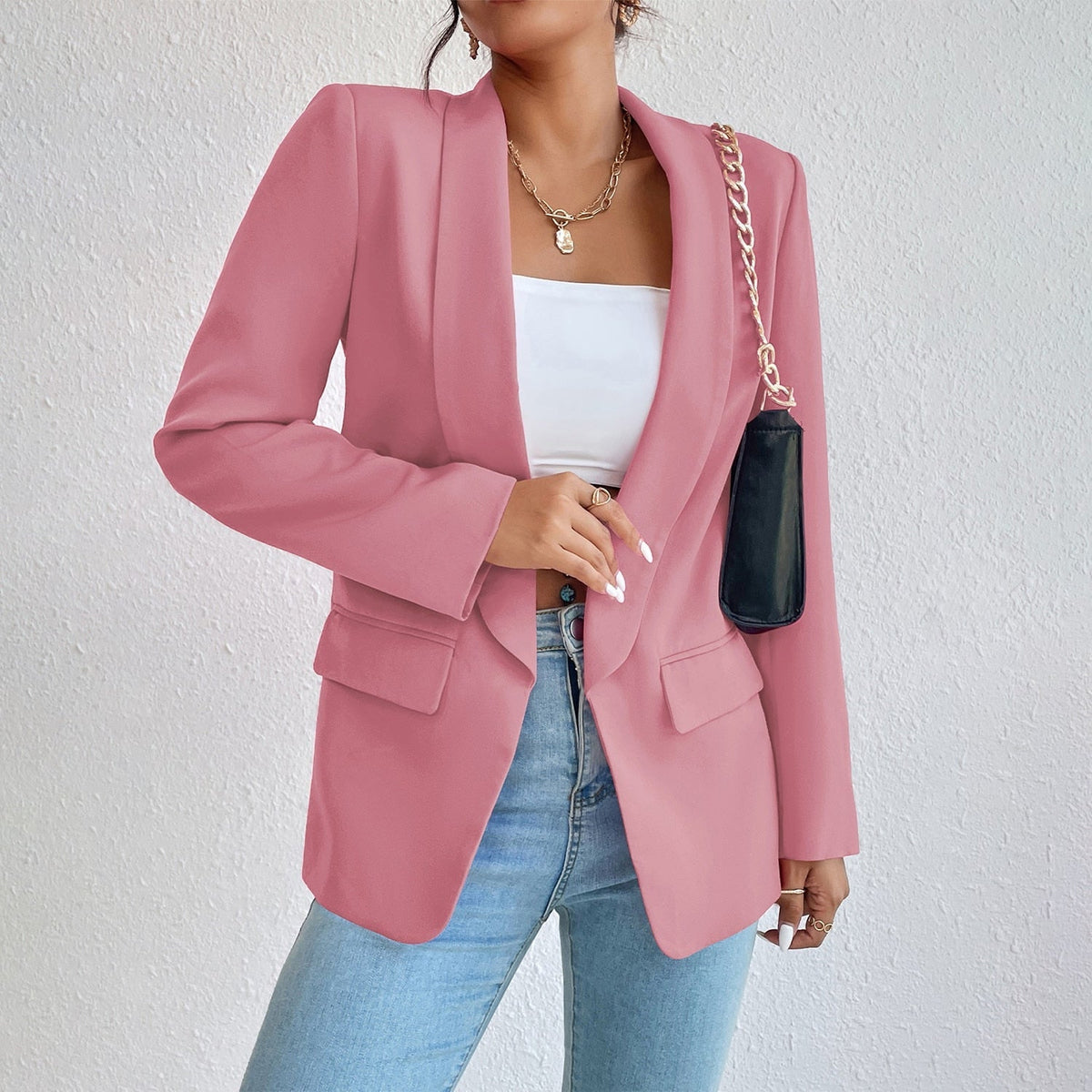 Frühlingsjacke Damen Kaschmirmix Elegant Zeitloses Design-2