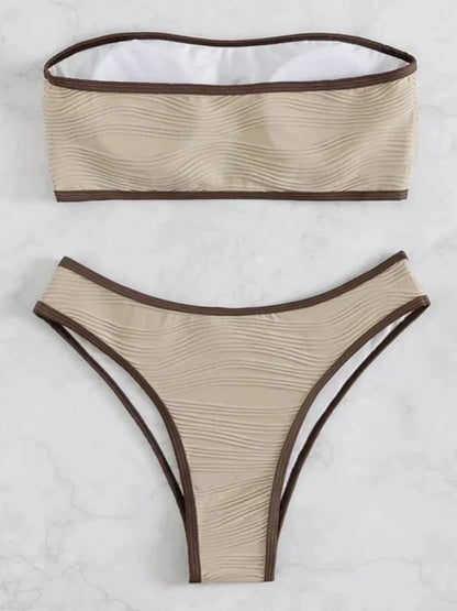 Damen Bikini-Set Hohe Taille Polyester Elastan-2
