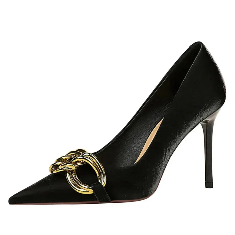 Elegante schwarze Stilettos für Damen mit Gummisohle – 10 cm hoher Absatz, PU-Material, erhältlich in den Größen 36-41 13