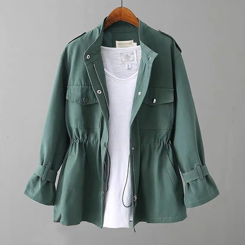 Damen-Trenchcoat, elegant, Baumwolle, Polyester 3