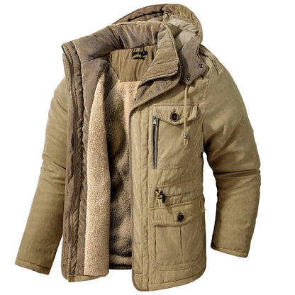 Damen Winterparka Militärstil Sherpa-Futter-3