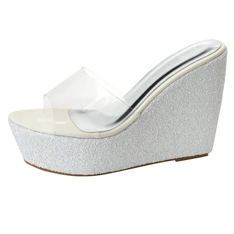 Variant image for Damen-Keilsandalen Plateau PU Offene Zehenpartie 3-5 cm-1